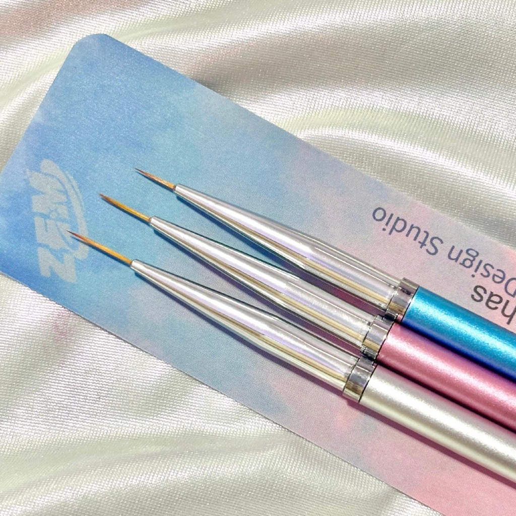 Kit c/3 Pincéis  Ultra Fino Francesinha Decoração Manicure HM-0789 em Oferta na Shopee