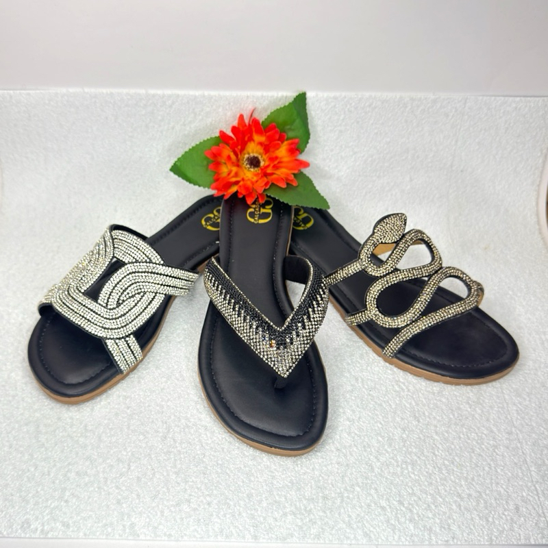 Kit Com 3 Sandálias Rasteirinhas Chinelo Feminino com Brilho – Confortáveis, Estilosas e Baratas em Oferta na Shopee