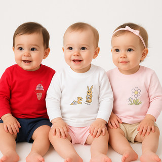 Kit 3 Camisas Manga Longa Infantil Bebê Menina Pijama Super Confortável e Leve