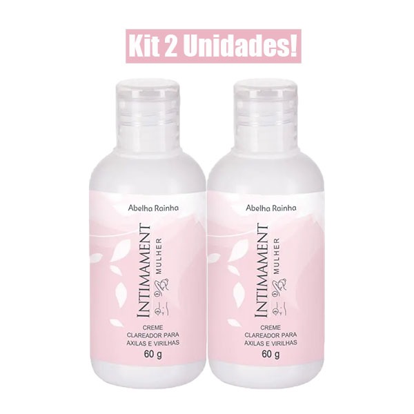 2 UNIDADES CREME CLAREADOR Para AXILAS E VIRÍLHAS Intimament 60g Abelha Rainha