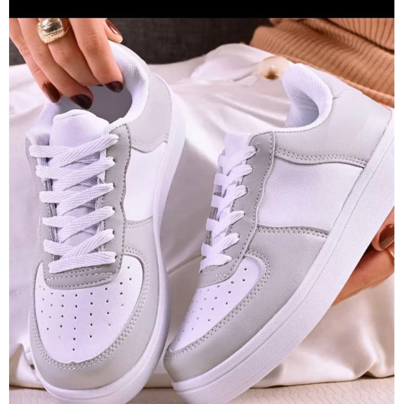 tênis ,snaaker ,inovador lançamento casual/ branco /cinza /estilo e elegância — imagem 1