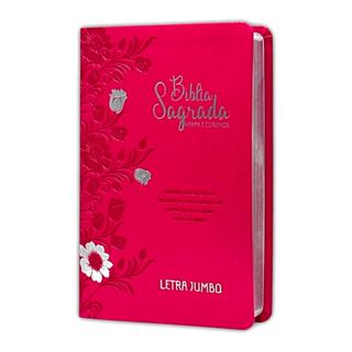 Bíblia Evangélica Linguagem Arc Letra Jumbo Grande Capa Mole Flexível Floral Pink Com Harpa Feminina em Oferta na Shopee