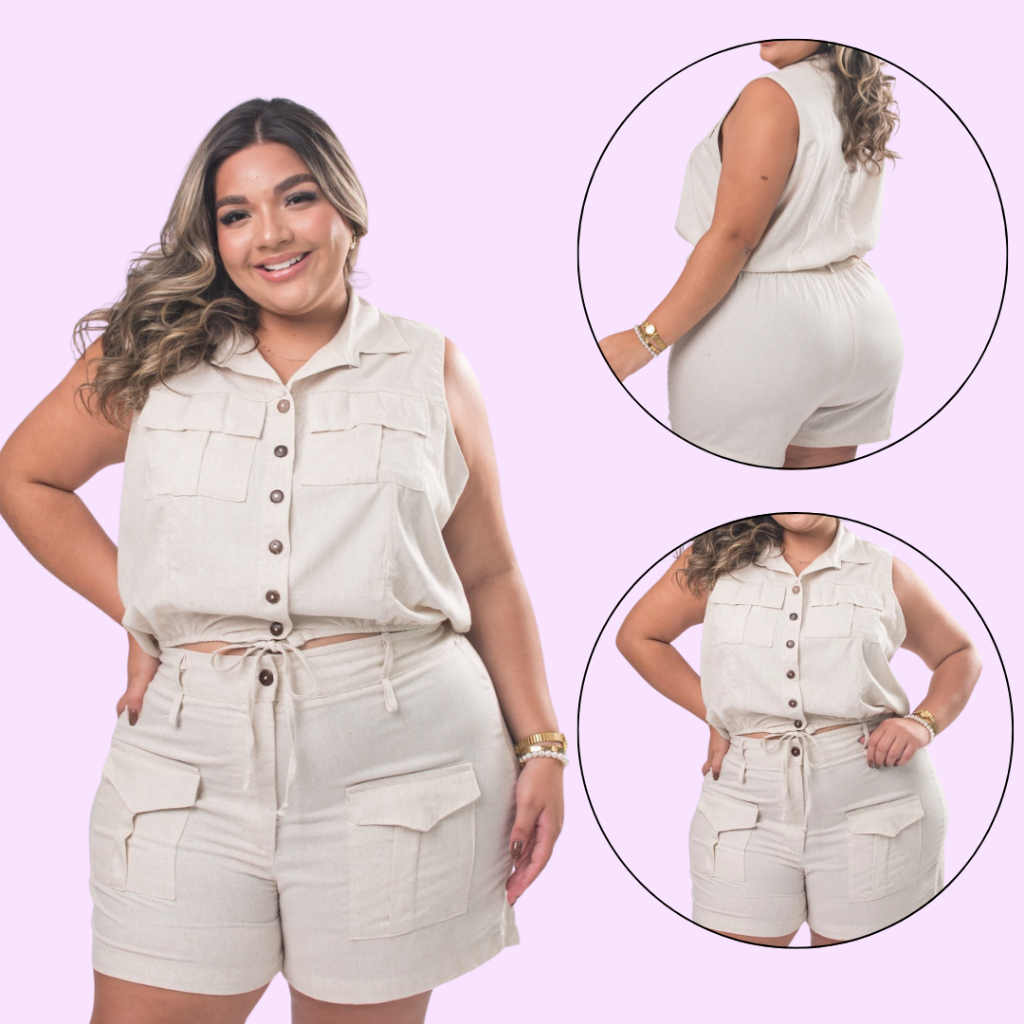 Conjunto Moda FemininA Blusa Short Moda Plus Size Confortavel Dia a Dia Veste Bem Verão Frete Gratis em Oferta na Shopee