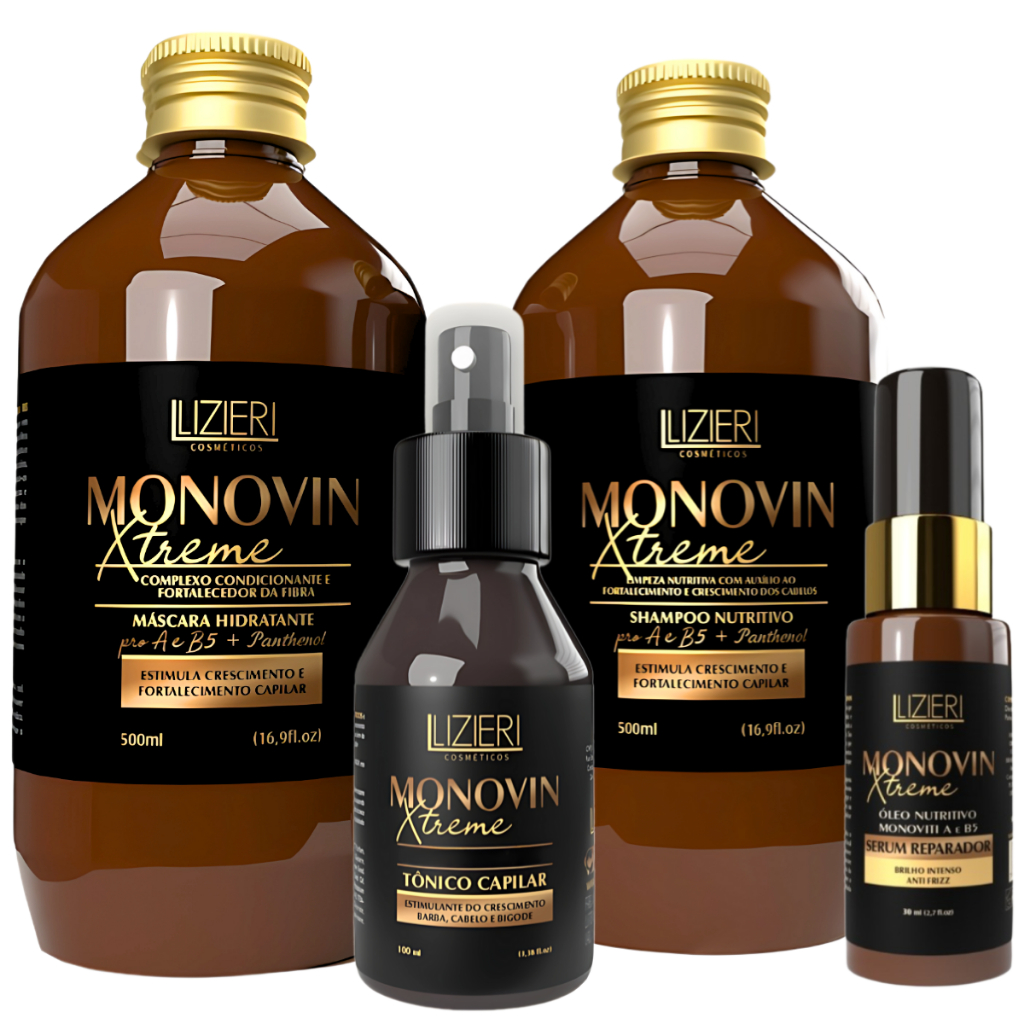 Kit Monovin Xtreme Shampoo Tônico Crescimento Capilar Acelerado Tratamento Antiqueda