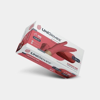 Luva Látex Unigloves Classico Red Cereja Com Pó 100un