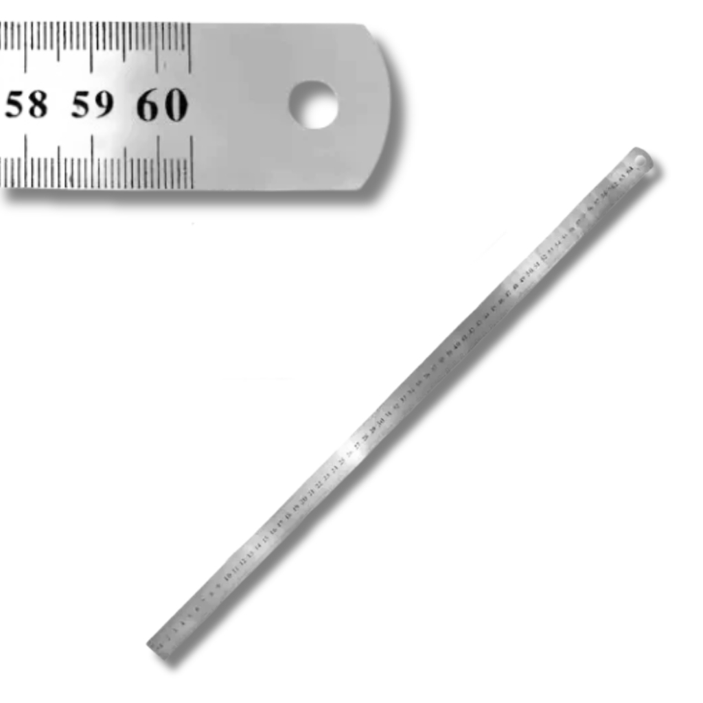 Régua Aço Inox 60cm Escala 24 Polegadas Precisão