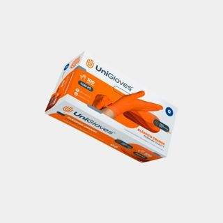 Luva De Procedimento Laranja Orange Unigloves Látex Com Pó Caixa 100un Salão Tattoo Odonto Estetica Envio Rapido NF