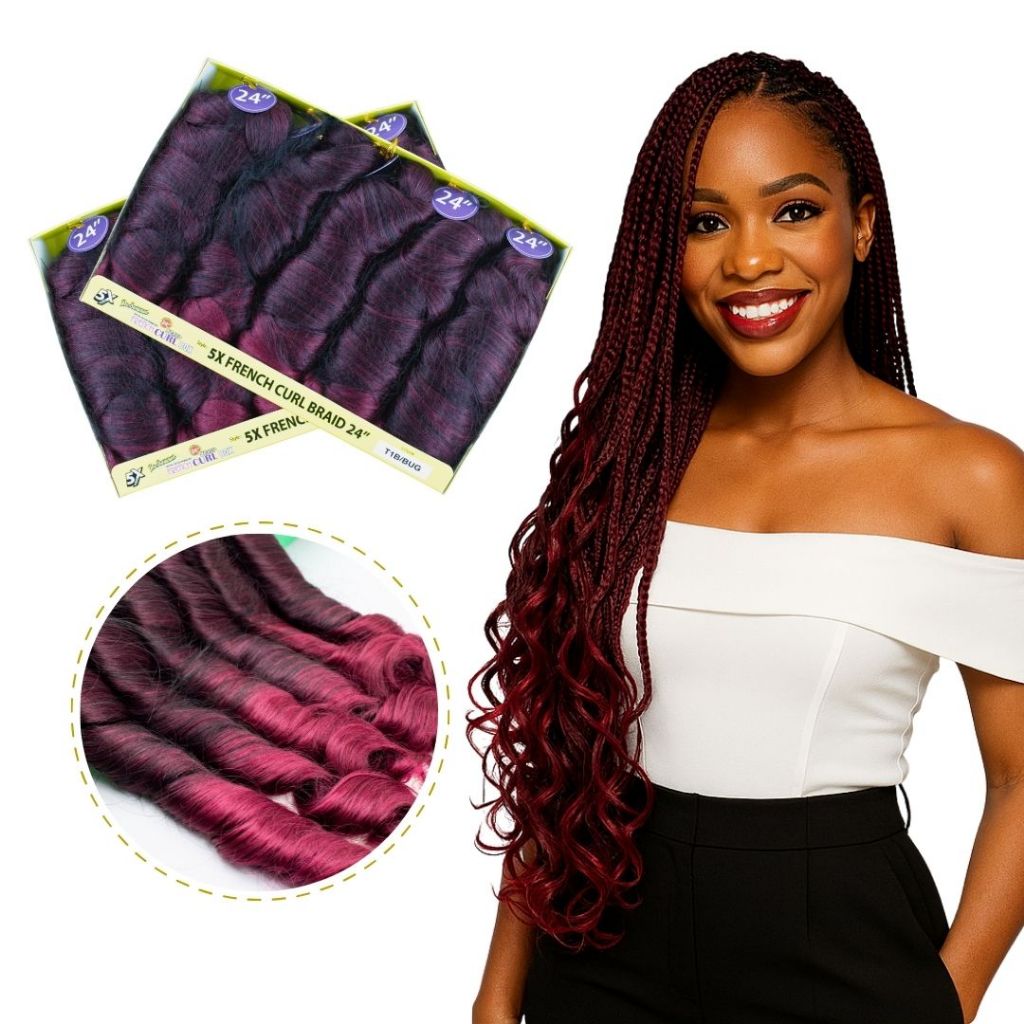 Kit 2 French Curl 400g Cherey Crochet Braids Tranças Fibra Sintética Premium