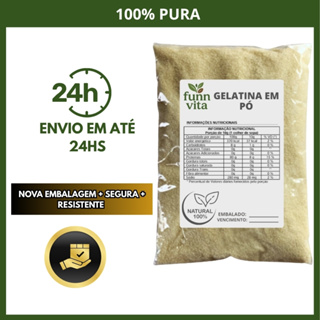 GELATINA EM PÓ PURA INCOLOR SEM SABOR RICA EM COLAGENO PREMIUM em Oferta na Shopee