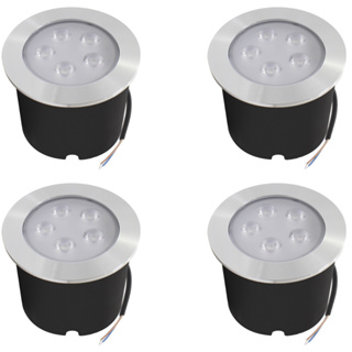Kit 4x Balizador Embutido De Piso Solo Externo Blindado IP67 5W Bivolt em Oferta na Shopee