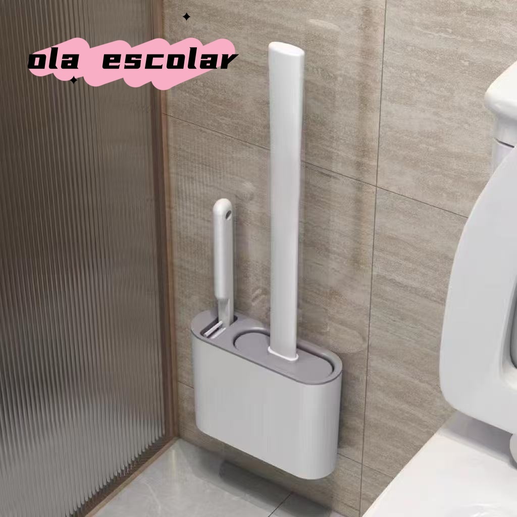 2 em 1 Escova de Silicone para Vaso Sanitário - Base de Banheiro Privada, Alta Eficiênci em Oferta na Shopee
