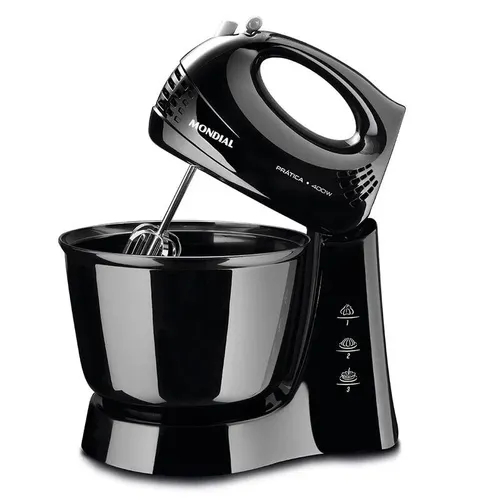 Batedeira Prática Mondial Preto 400W B-44-B