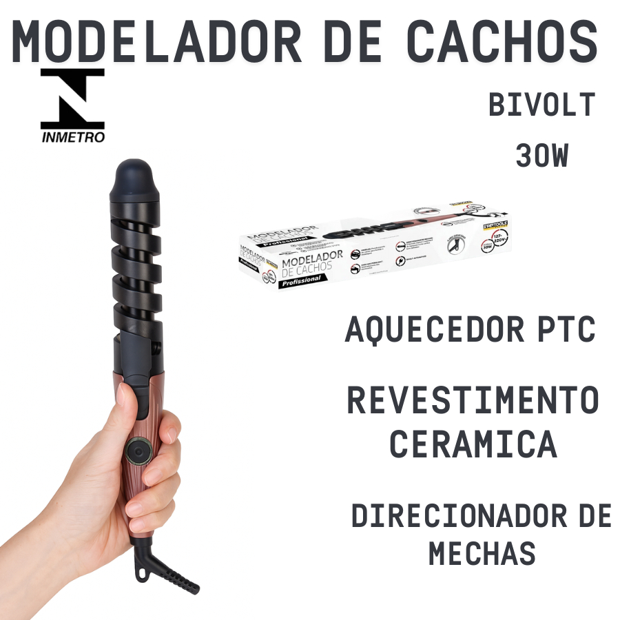 Modelador De Cachos Babyliss  Revestimento Cerâmico Bivolt Direcionador de Mechas Profissional Cabelo