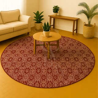 Tapete Redondo Vintage Jacquard Antiderrapante 1,20m x 1,20m em Oferta na Shopee