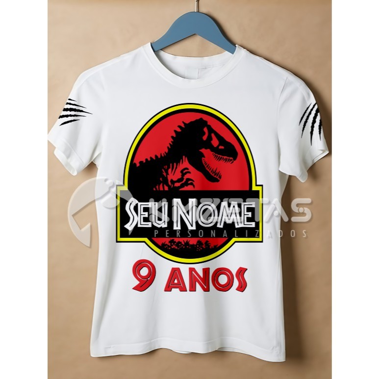 Blusa Jurassic Park Parque dos Dinossauros Infantil Adulto Camiseta Personalizada Camisa Unissex