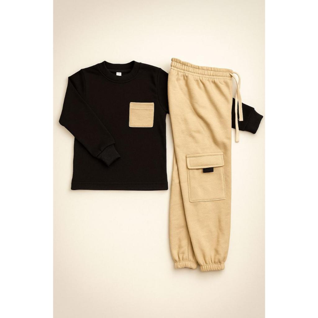 Conjunto Moletom Calça Cargo e Casaco Infantil Menino Masculino Inverno  Outono em Oferta na Shopee