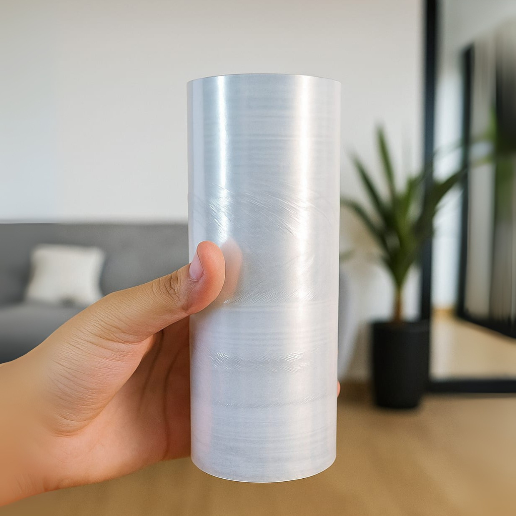 Kit 6 Rolos Filme Stretch Virgem com 200 metros estirado X 15cm (150mm) 25 micras Resistente