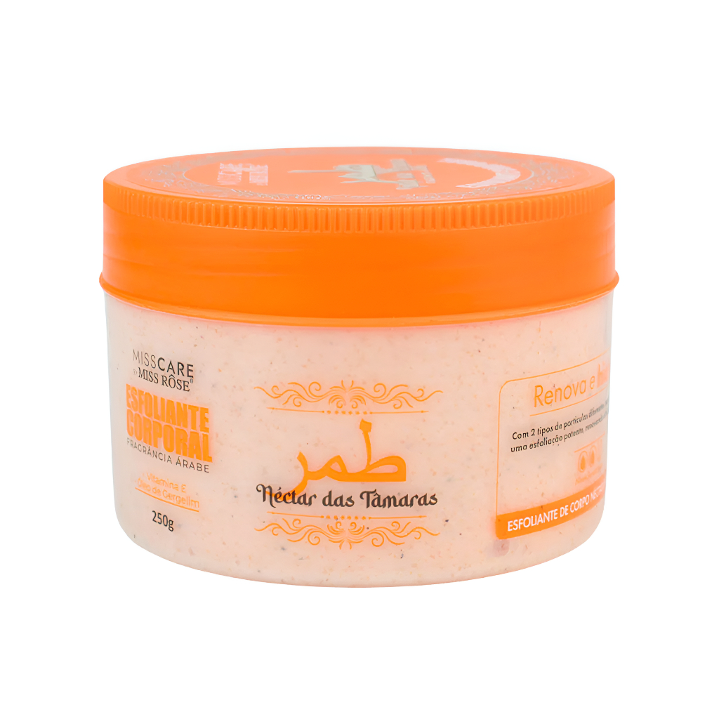 Esfoliante , Hidratante e Gel de Limpeza Corpo e Rosto - Néctar das Tâmaras - Miss Care by Miss Rôse