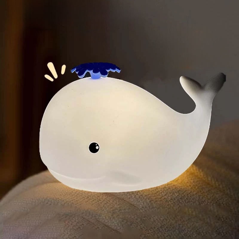 Luz Noturna Bonitas Baleia Animal Silicone Usb Recarregável Nightlights Decoração Do Quarto Mesa Lâmpada LED Presentes em Oferta na Shopee