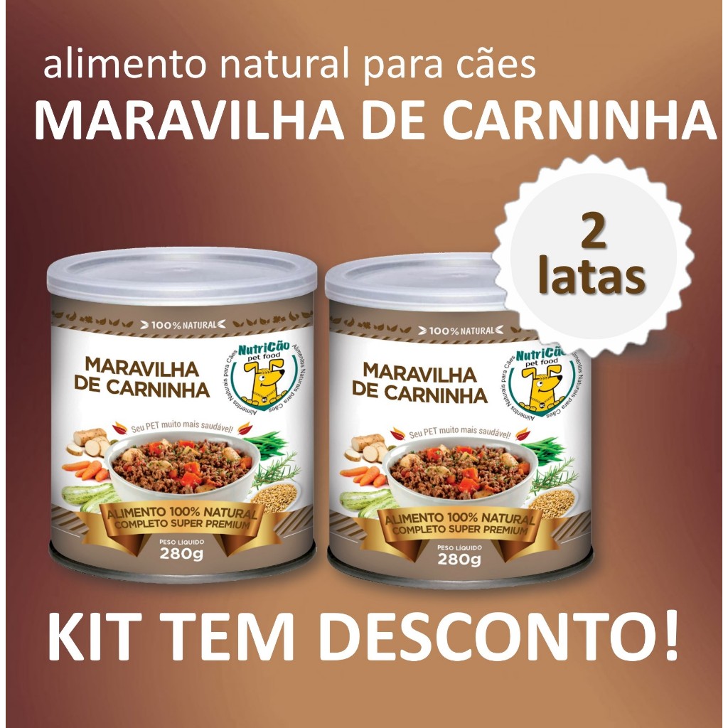 Kit Delícia Ração Úmida NutriCão Pet Food para Cães Maravilha de Carninha Alimento Natural
