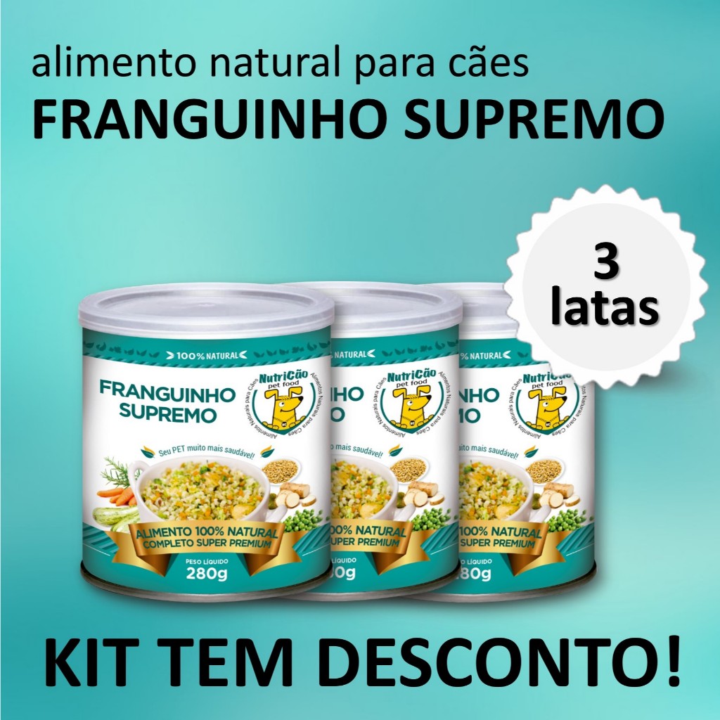 Kit Delícia Ração Úmida NutriCão Pet Food para Cães Franguinho Supremo Alimento Natural