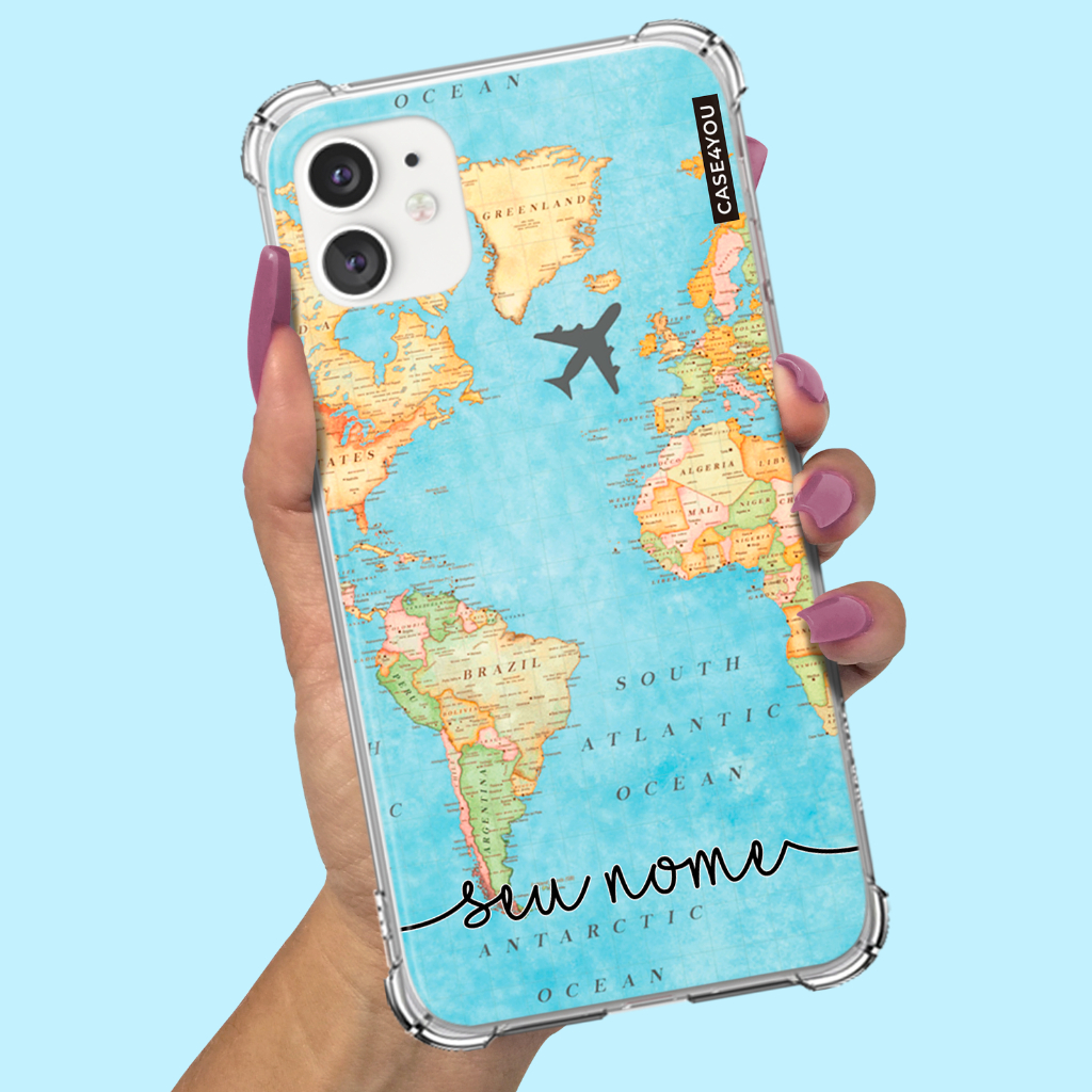 Capa Capinha para Xiaomi Redmi Note 10 Note 11 Note 12 Note 13 Note 14 Pro Plus Anti-impacto Mapa Mundi 2