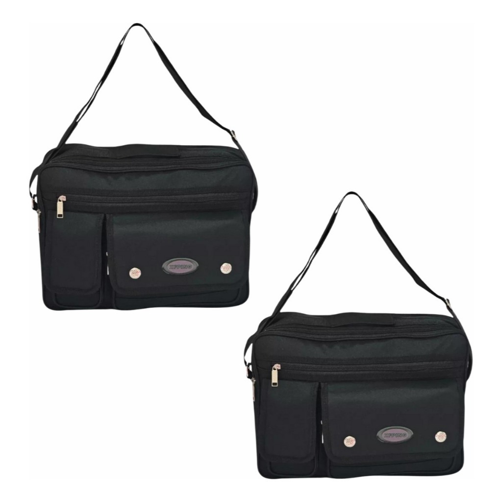 kit 2 Bolsa Transversal Pasta Executiva Reforçada Trabalho Viagem cabe notebook divisorias reforçada