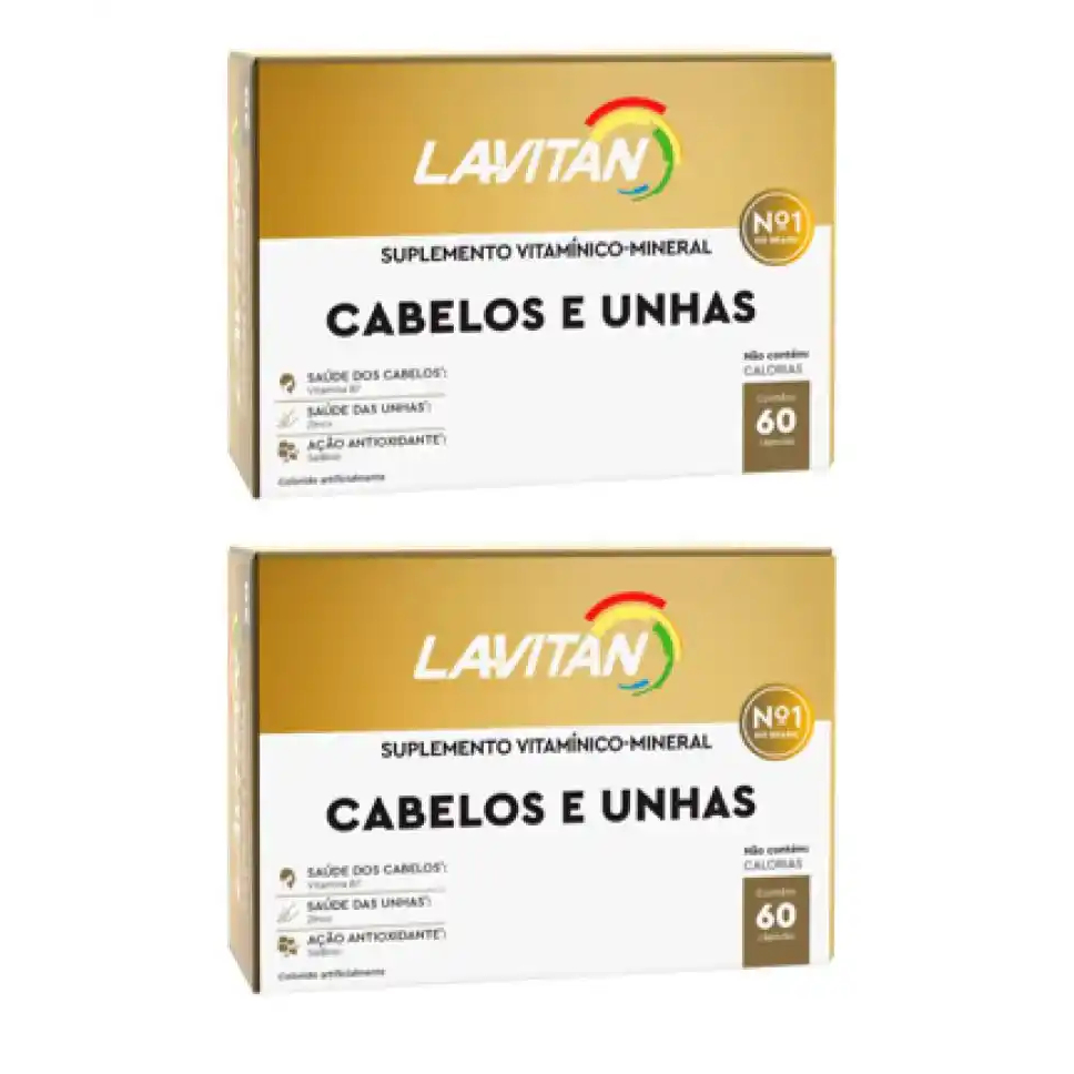 Kit 02 Lavitan Cabelos E Unhas 120 Cápsulas em Oferta na Shopee