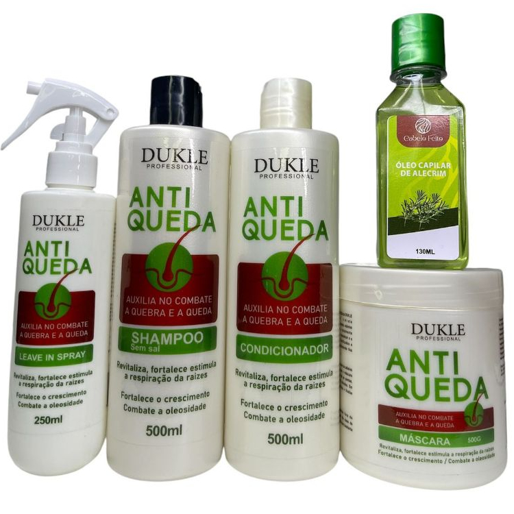 Kit Capilar Antiqueda Revitaliza e Fortalece e Óleo Capilar de Alecrim Cabelo F, Dukle Professional
