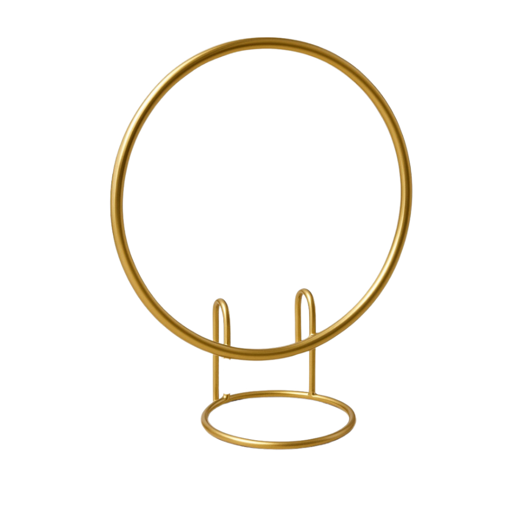 Mini Arco de Mesa Redondo Em Ferro Dourado para Decoração de Festas