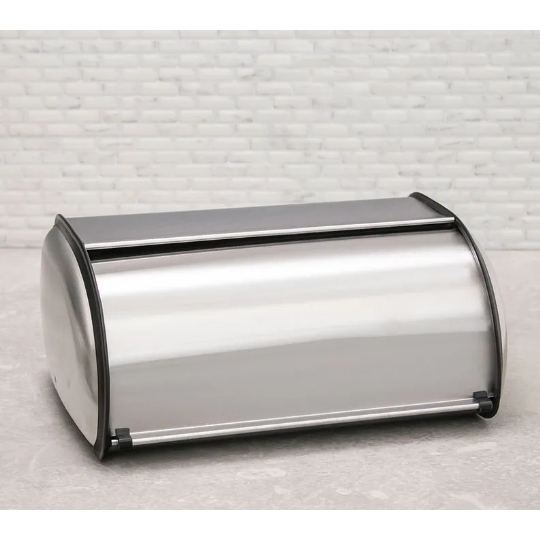 Porta Pão  bolo Basculante em inox  premium alto brilho ideal para manter o alimento fresco  35,5 cm