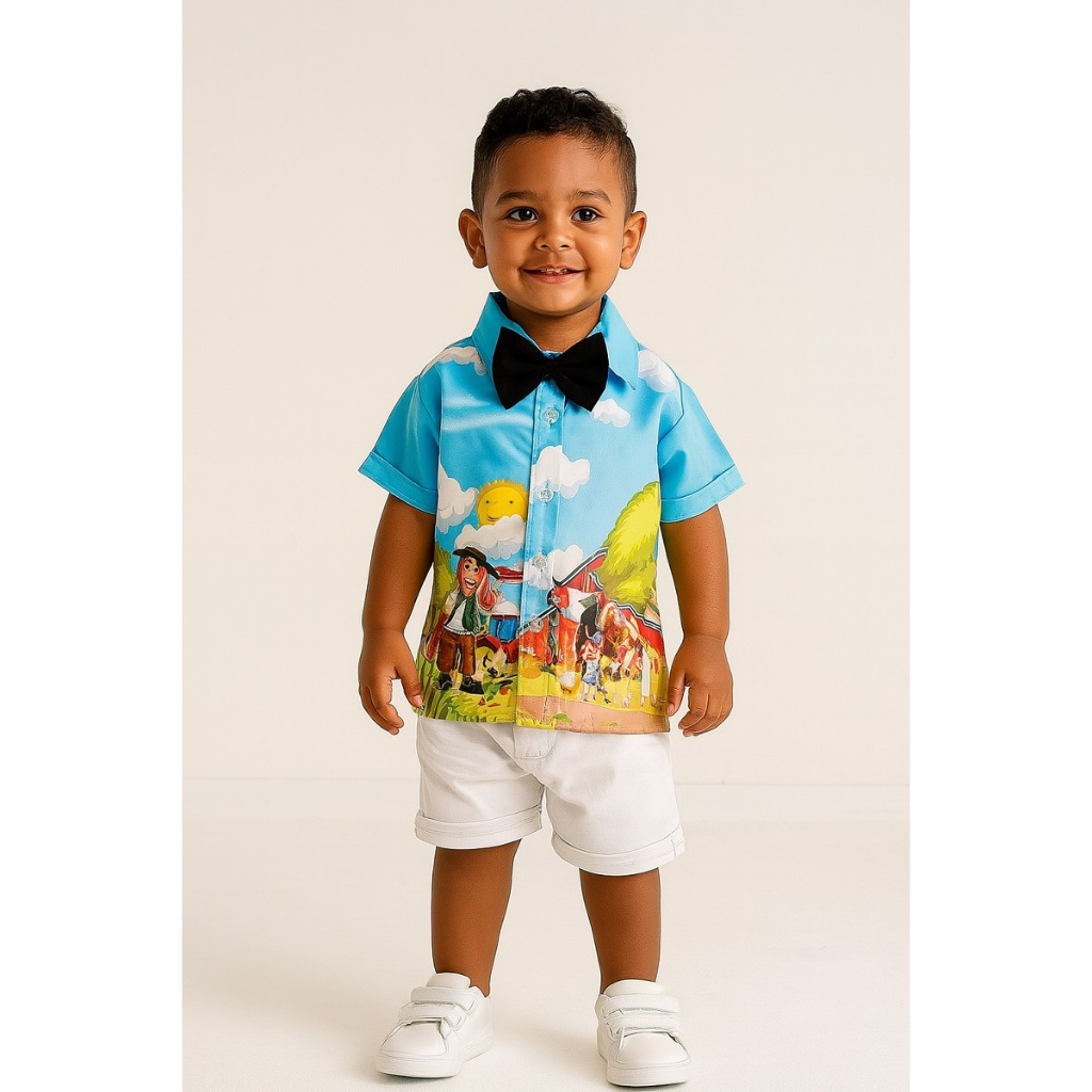 CAMISA FAZENDA DO ZENON SUPER LUXO FESTA CASUAL COM GRAVATA