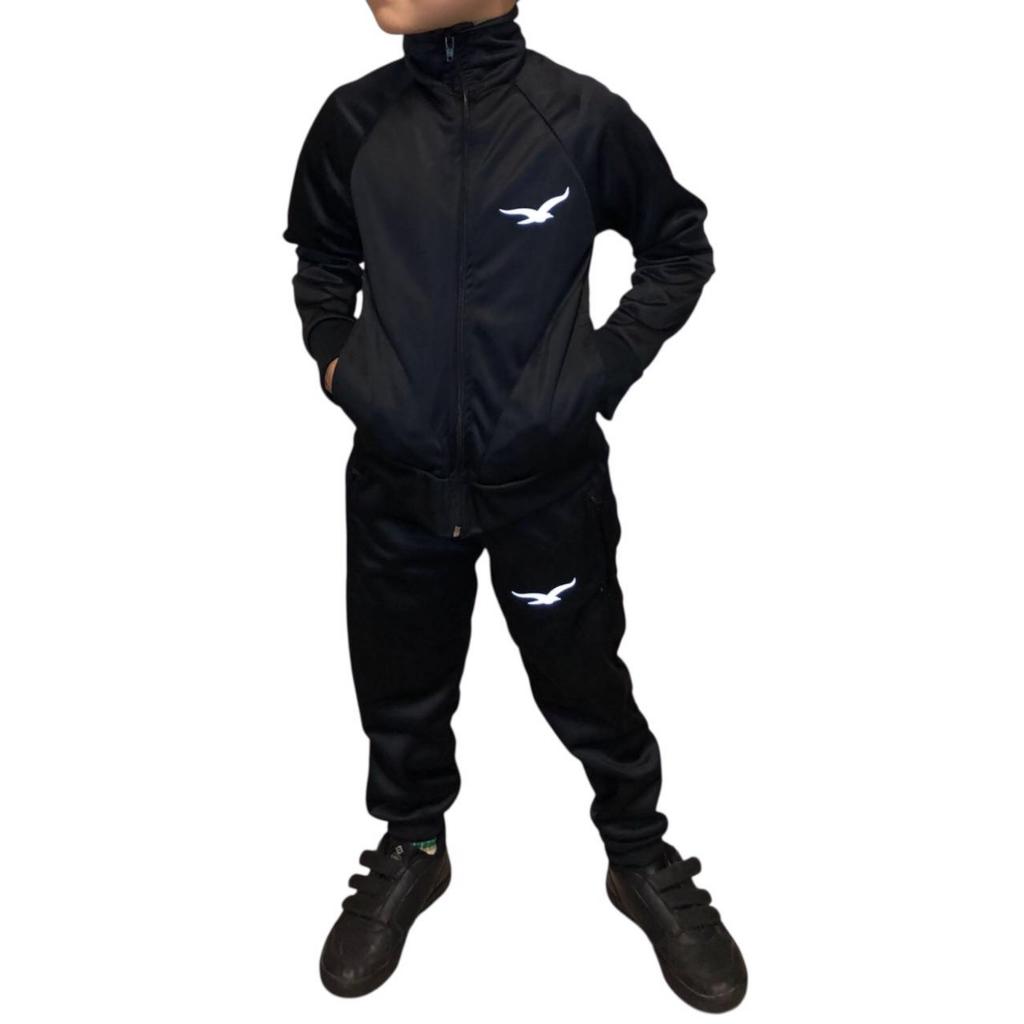 Kit Preto Masculino Infantil Blusa + Calça Jogger - Do 04 ao 16 - Pronta Entrega!