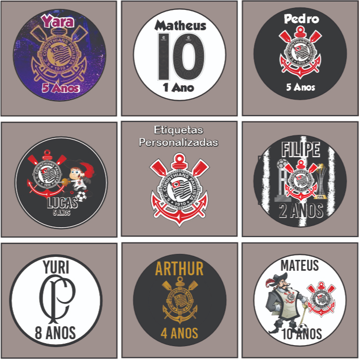 Etiqueta Adesiva Personalizada Futebol Paulista Time Para Lembrancinhas e Aniversário 4x4cm 30, 60 ou 120 Unidades