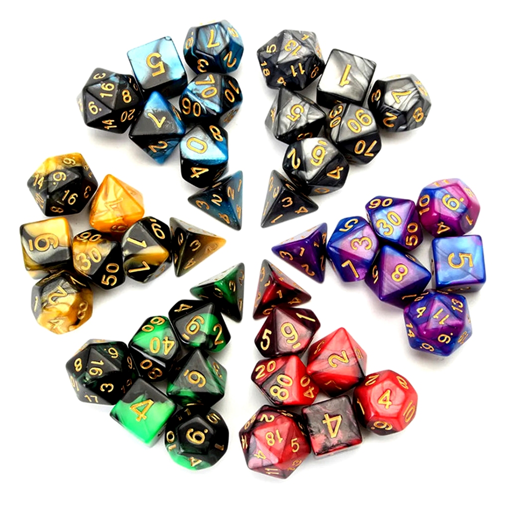PROMOÇÃO Kit 7 Dados de RPG Perolados Com Bolsinha de Veludo D20 Dungeons and Dragons D&D em Oferta na Shopee