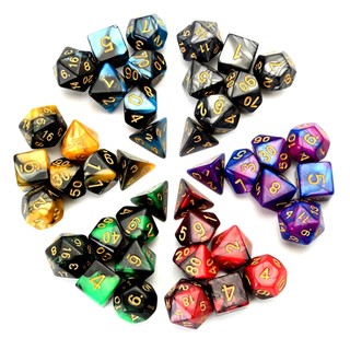 PROMOÇÃO Kit 7 Dados de RPG Perolados Com Bolsinha de Veludo D20 Dungeons and Dragons D&D