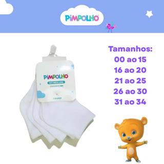 Kit meia infantil BRANCA menino menina Pimpolho em Oferta na Shopee