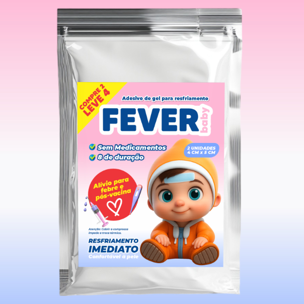 FeverBaby Adesivo Refrescante Bebê Febre e Pós‑Vacina 4un Alívio 8h em Oferta na Shopee