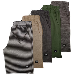 Kit 5 Bermudas Moletom Listrada Academia 100% Algodão Confortável Cores 2 3 5 6