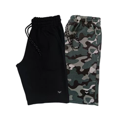 Kit 2 Bermudas Moletom Masculina Treino Academia Camuflada Rajada Listrada Bermuda Masculino