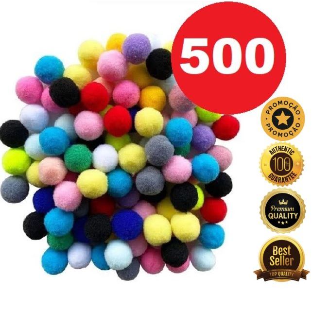 Kit 500 Pompons Coloridos 20mm – Ideal para Artesanato, Festas, Artes, Apliques e Laços