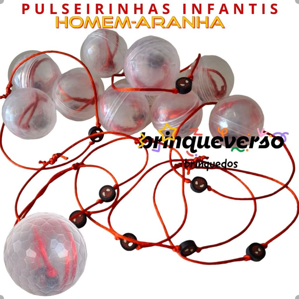 15/40 UN Kit Pulseira Homem-Aranha. Ideal para Lembrancinhas Aniversário, Kit festa, Lembrancinha