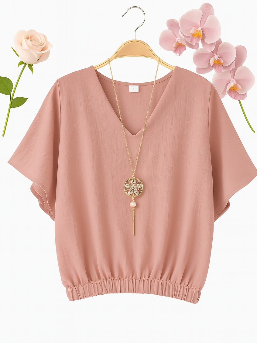 Camiseta Feminina Moda Duna com Elástico – Tendência 2026 em Oferta na Shopee