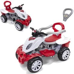 Carrinho de Passeio e Pedal Bebe Maral Quadriciclo Vermelho