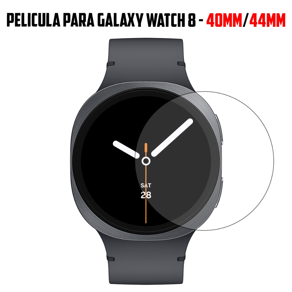 Película de vidro temperado para Smartwatch Samsung galaxy watch 8 40mm e 44mm Proteção Tela