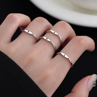 Anel Fino Com Letra Prata 925 Inicial Regulável Delicado Festa Luxo Com Garantia Banhado a Ouro 18k
