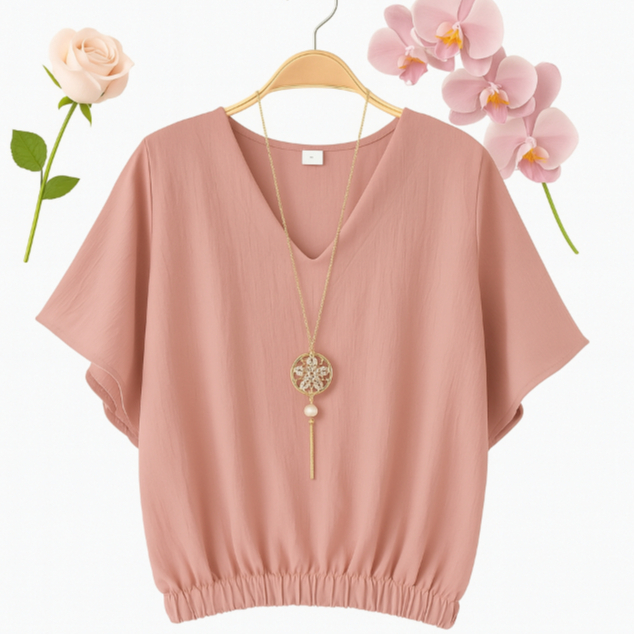 Camiseta/Blusa feminina moda fashion tecido duna com elástico