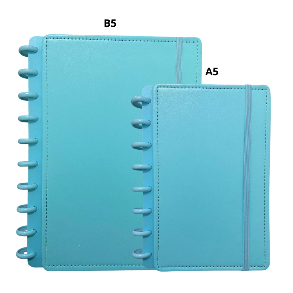 Kit 2 Caderno Inteligente Azul Agenda B5 + A5 Capa Azul Elástico Discos Removíveis Estudos Anotação em Oferta na Shopee