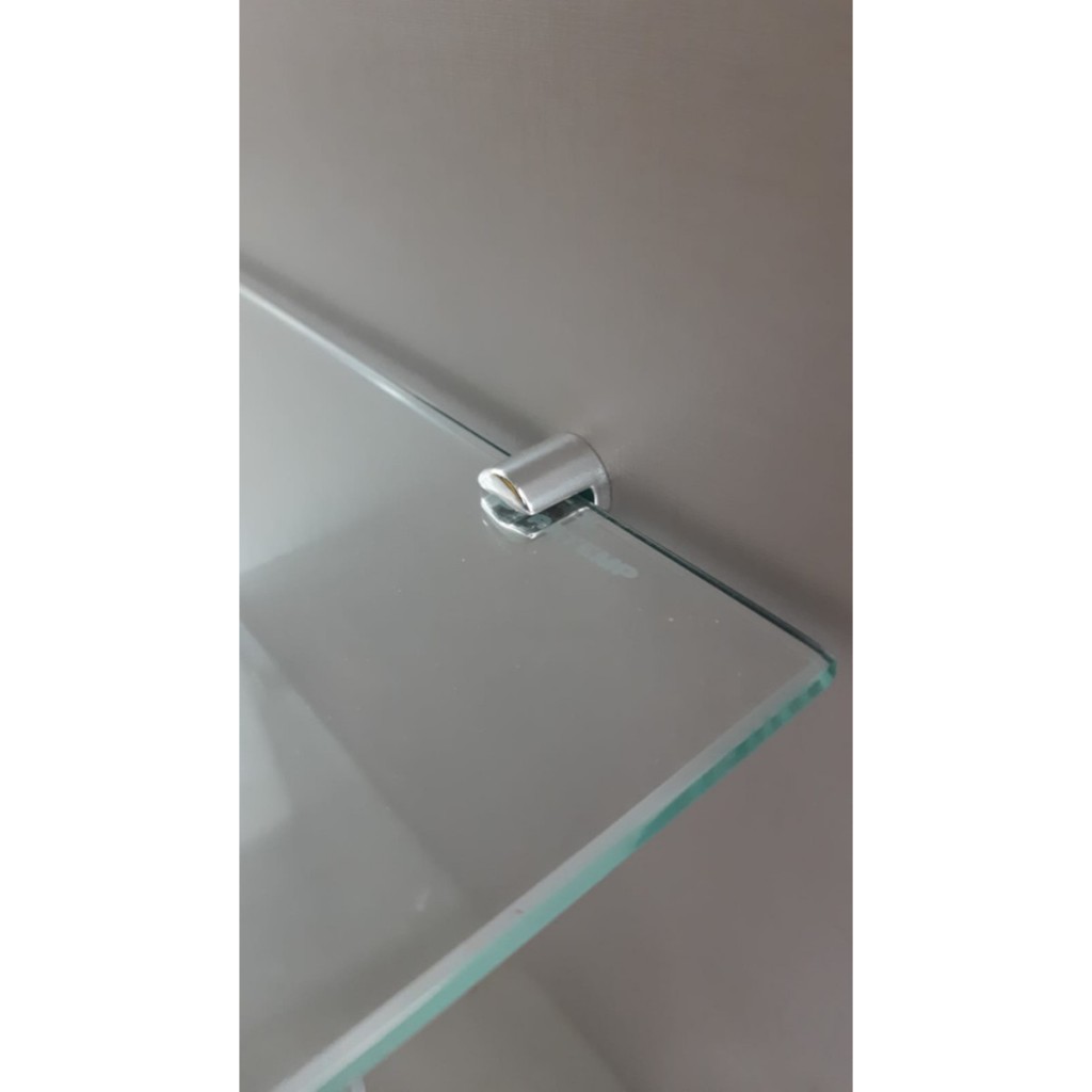 Suporte Para Prateleira Vidro  em U Suporte Fenda Metal - Cromado - 10 unidades