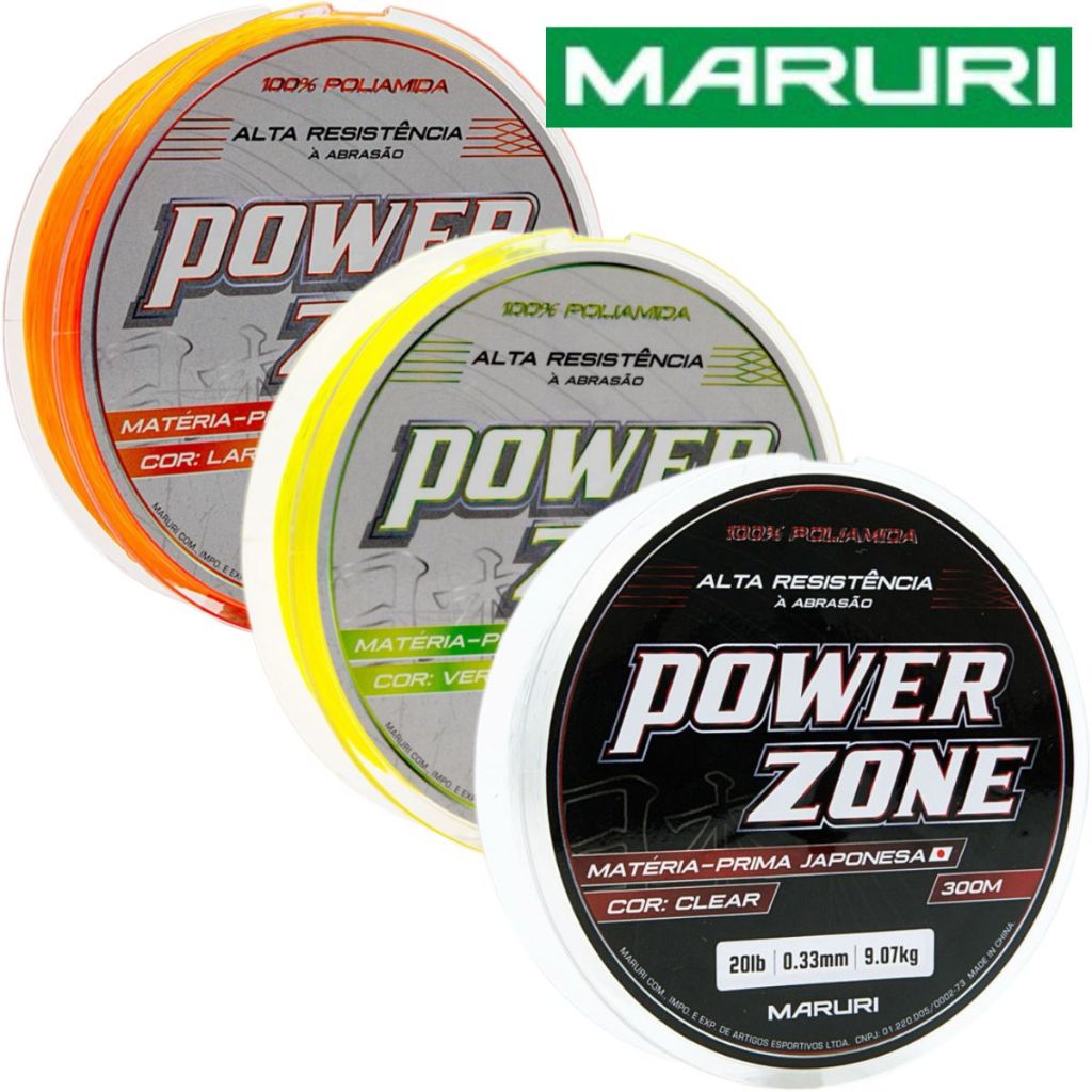 Linha de Pesca Maruri Power Zone - Carretel com 300 metros Nylon Monofilamento de Alta Resistência